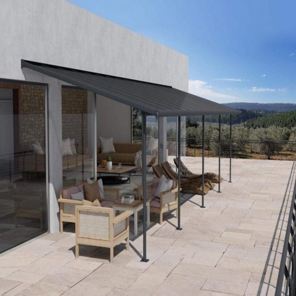 image 1 of Patio Cover Sierra 3 x 8.51 Clear - Polycarbonate - L860 x W299 x H305 cm - Grey | Grey