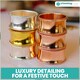 image 5 of 1pc Beaded Rim Napkin Rings, Hammered Design Napkin Buckles