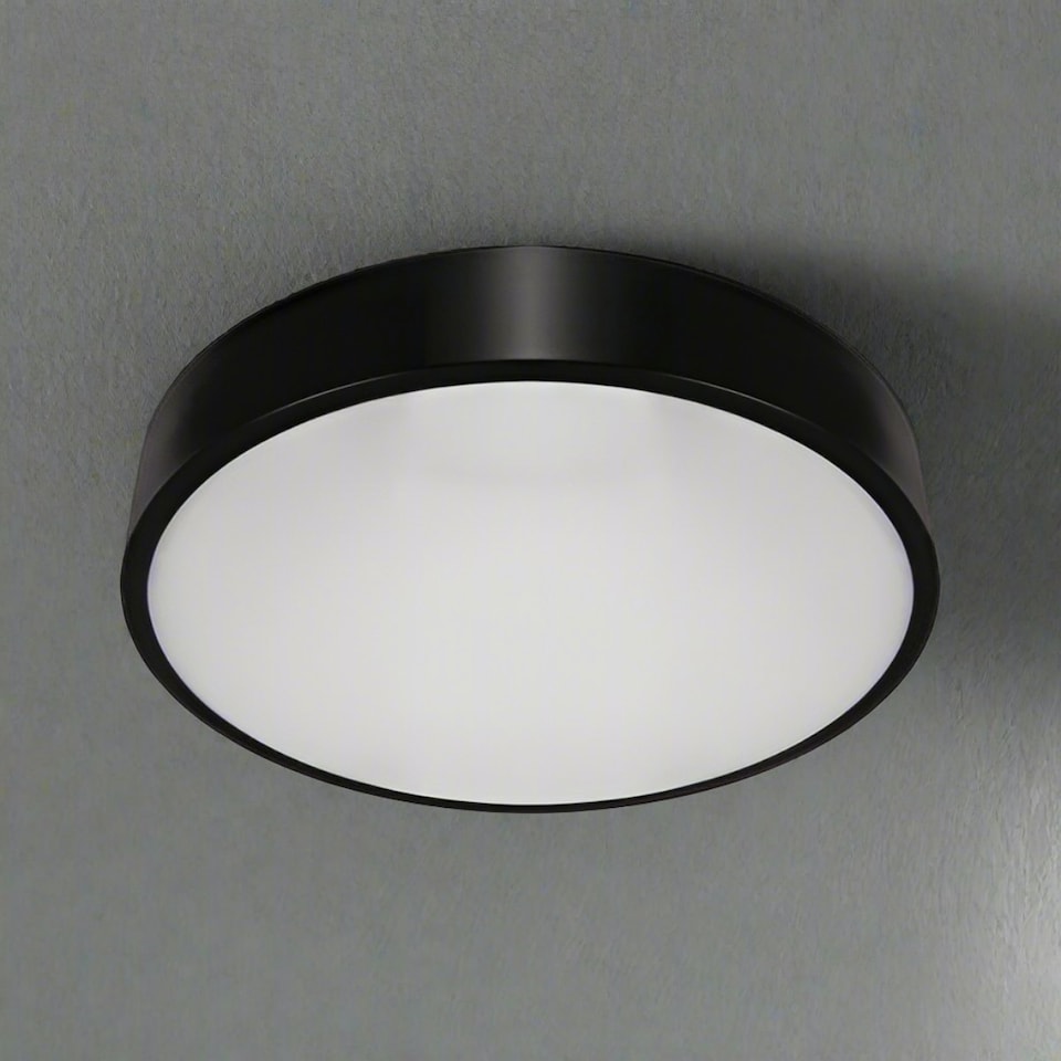 image 1 of CGC LUNA Black Round Ceiling Wall Light Surface Mount 48W Black
