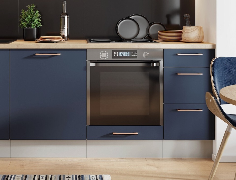 image 1 of Nora Kitchen Oven Housing Unit Single Cabinet Slab - Navy Blue W463xH870mm