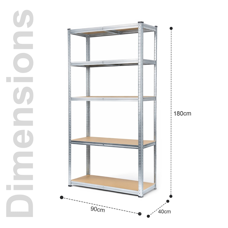 image 1 of Racking Shelf Heavy Duty 5 Tier Garage Shelving Storage Shelves Unit 180x90x40cm