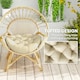 image 5 of Outsunny Outdoor Seat Cushions Set of 2, Tufted Round Chair Pads, Dark Grey 