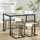 image 3 of HOMCOM Dining Table Set, Concrete Effect  Table and Chairs for 4 People, Grey
