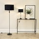 image 2 of ValueLights Maggie Black Candlestick Floor Lamp Black Velvet Shade | Black