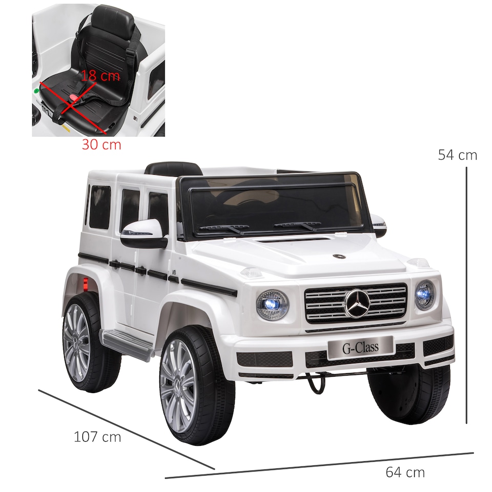 image 1 of HOMCOM Mercedes Benz G500 12V Kids Electric Ride On Car w/ Remote Control