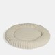 image 3 of OHS Ribbed Round Plush Plump Soft Warm Cosy Pet Dog Cat Cushioned Donut Bed Cream | L