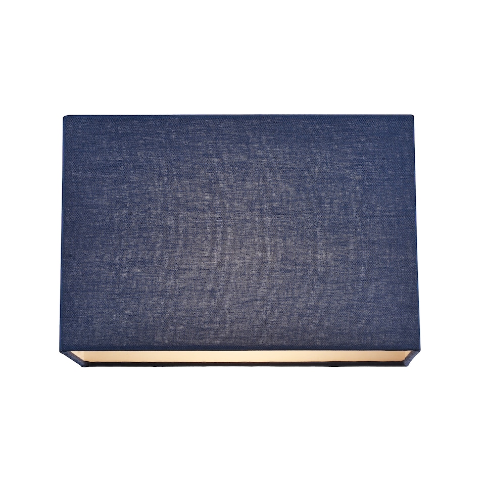 image 1 of Contemporary and Stylish Navy Midnight Blue Linen Fabric Rectangular Lamp Shade | Blue | 12"