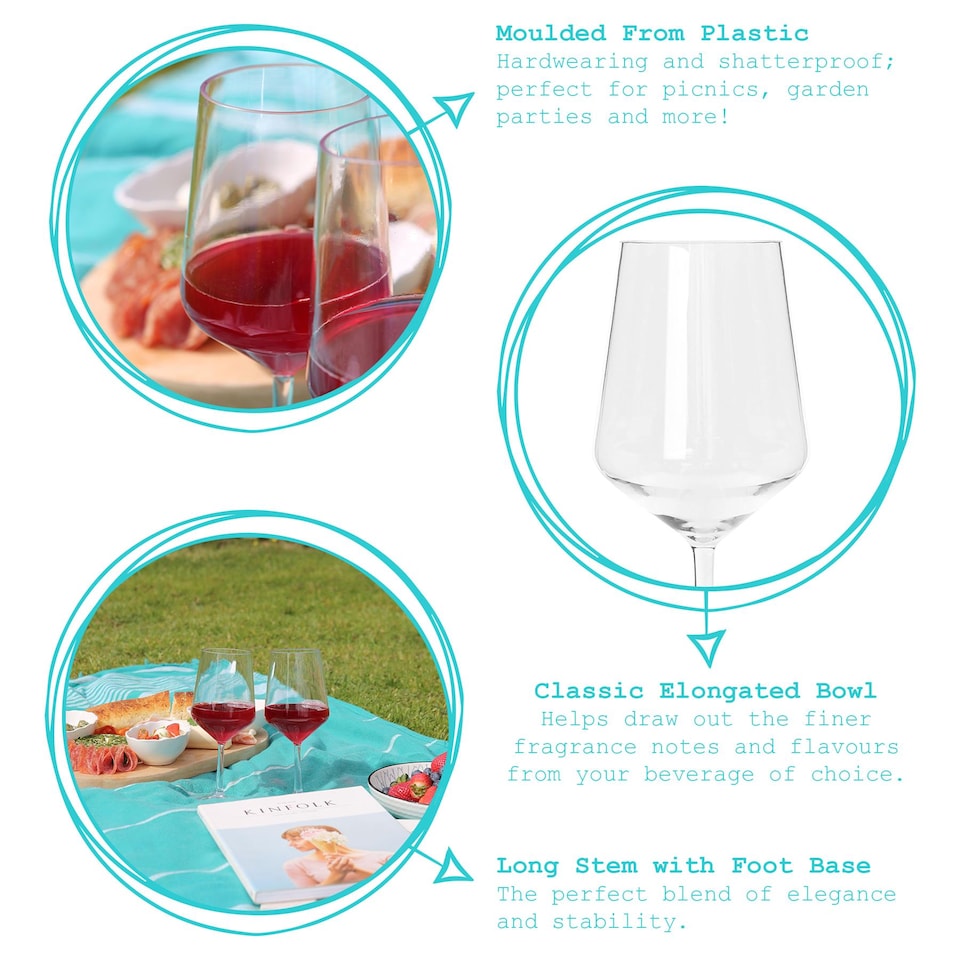 image 1 of Argon Tableware Reusable Plastic Wine Glasses - 500ml - Pack of 6