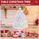 image 5 of HOMCOM 2.5FT Prelit Artificial Tabletop Christmas Tree w/ Fibre Optics for Desk | White