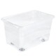 image 2 of Keeeper Crystal Box 52 Litre with Lid and Caster Wheels - Transparent