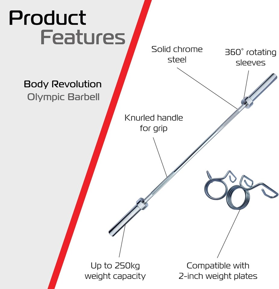 image 1 of Body Revolution Olympic Barbell Bar 5ft