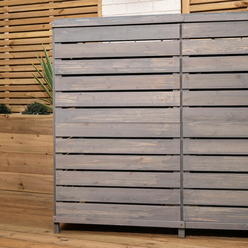 image 1 of Pack of 4 Grey Washed Back Panels Only For SA-BINS3 Double Bin Storage