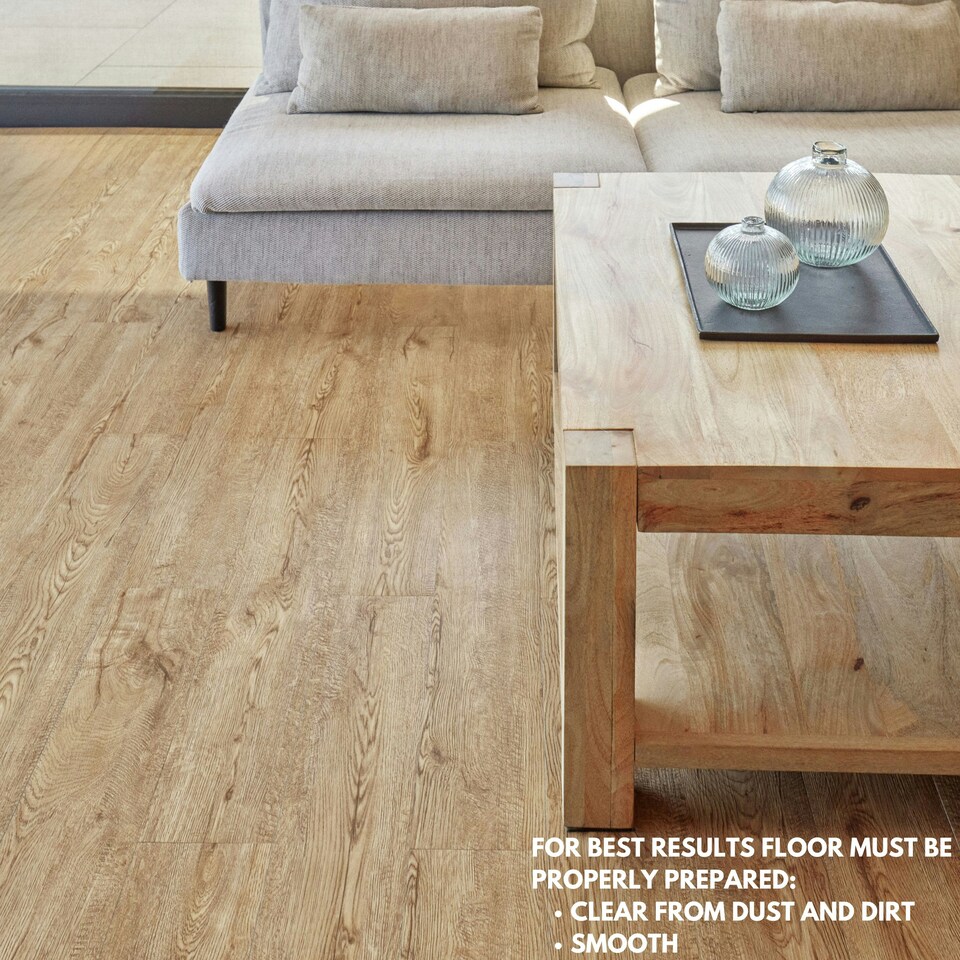 image 1 of NOVECRAFTO Self Adhesive Vinyl Floor Planks – Peel & Stick Flooring – Honey Oak Timber Touch Effect – Easy DIY Installation – Durable & Waterproof Tiles Brown | 0.97 sqm