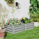image 6 of Outsunny Set of 2 Raised Garden Bed Galvanised Planter Box, Light Grey 
