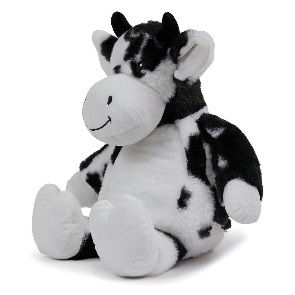 image 1 of Mumbles Zippie Cow Plush Toy - White/Black - 32cm