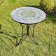 image 3 of Bistro Table Set Blue Floral Mosaic Design 2 Chairs Outdoor Garden Furniture