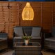 image 3 of ValueLights Solar Powered Natural Teardrop Outdoor Hanging Pendant Garden Pergola Light | Cream