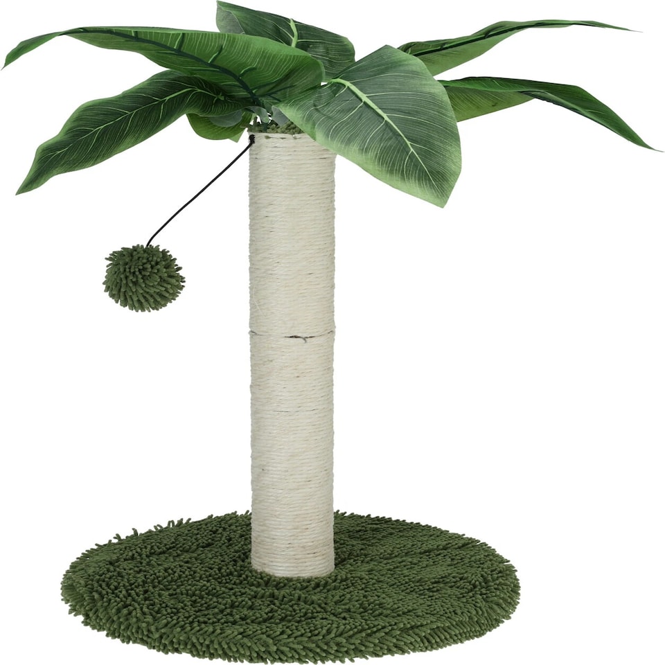 image 1 of Cat Scratch Tree On Stand With Hanging Ball Kitten Claws Scratcher Play Toy Mat