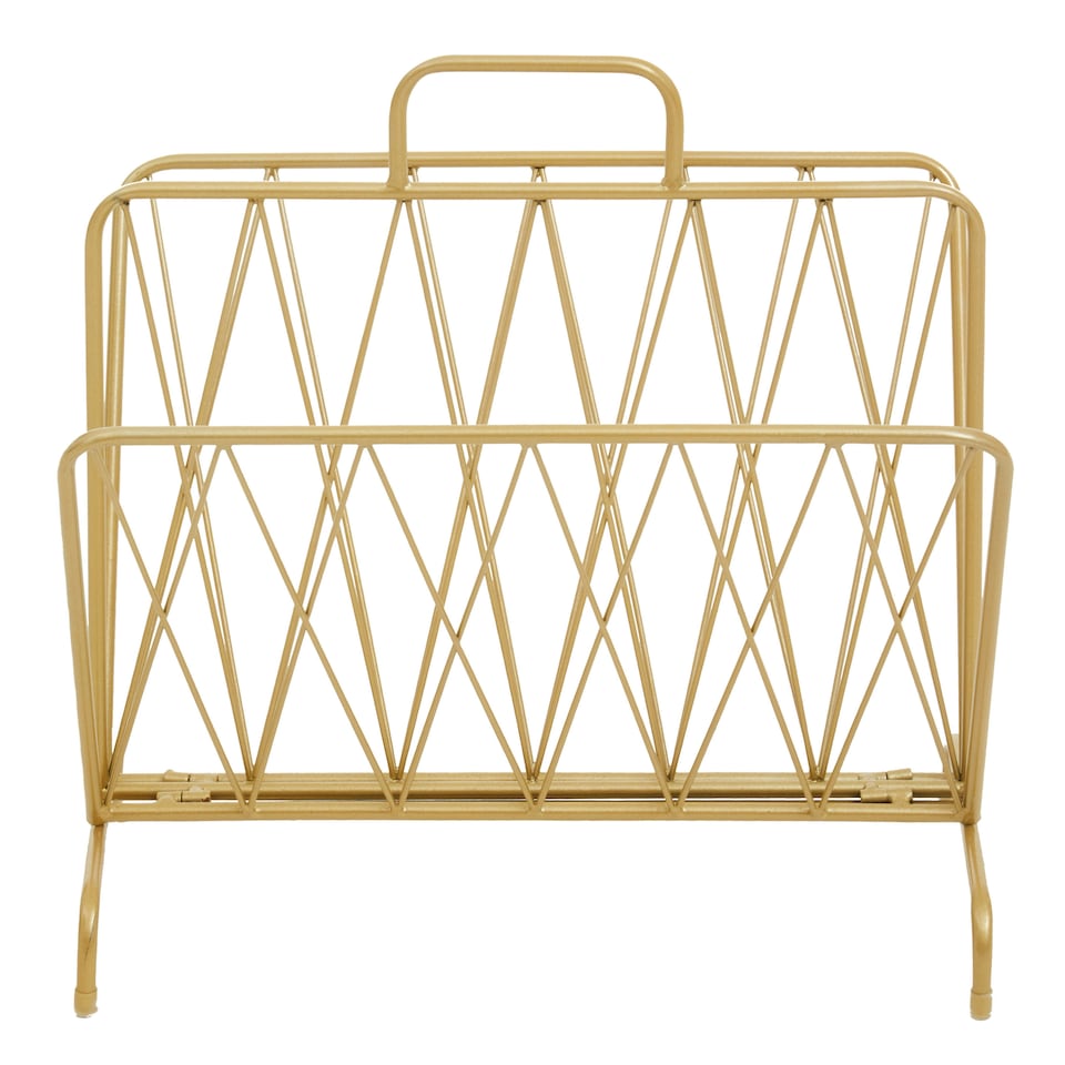 image 1 of Avento Gold Finish Two Pocket Magazine Rack
