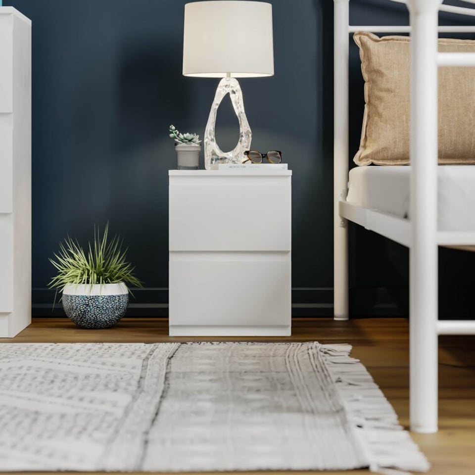 Fairfield Gloss White 3 Drawer Bedroom Dressing Table, Makeup Vanity Table & Office Desk White | Matt white frame & gloss drawer faces
