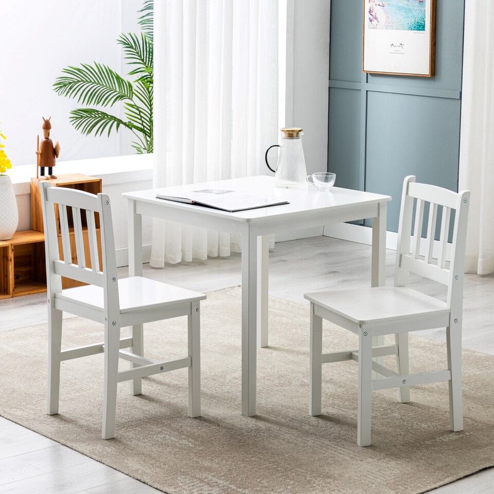 image 1 of Solid Wooden Kitchen Dining Table and 2 Chairs