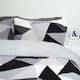 image 2 of OHS Geometric Shapes Teddy Fleece Duvet Cover and Pillowcase Set, King - Grey