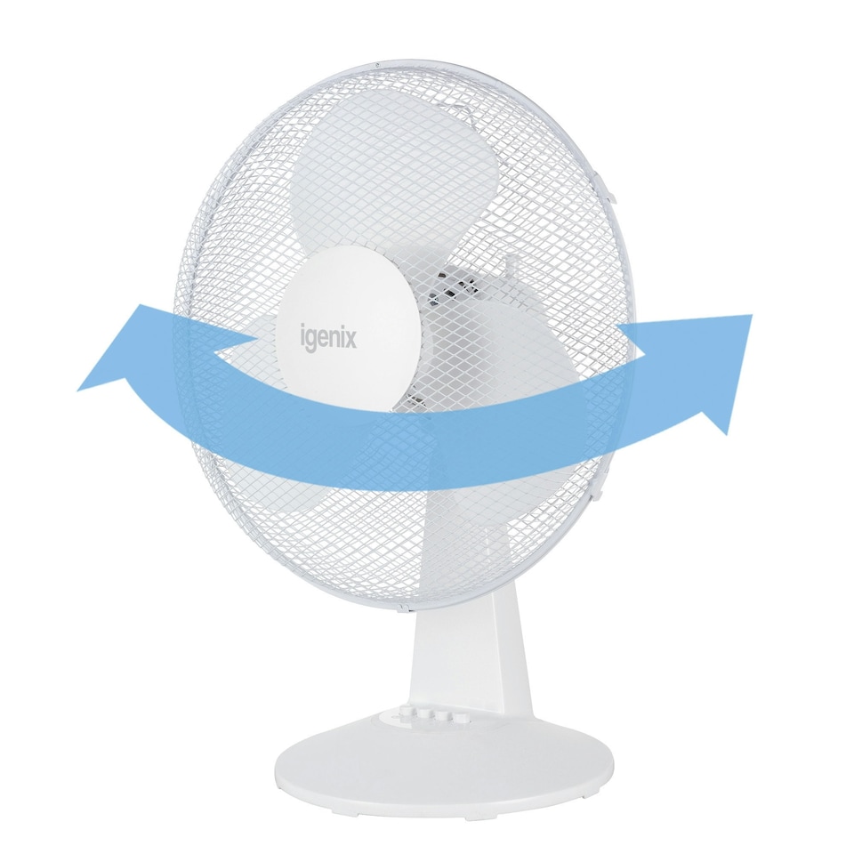 image 1 of Igenix DF1610 Portable Desk Fan, 16 Inch, 3 Speed, White
