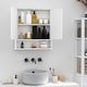 image 3 of kleankin Wall-mounted Bathroom Cabinet Mirror Door Organiser Storage Shelves Living Room White