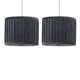 image 1 of First Choice Lighting Set of 2 Sundance Grey Velvet Pleated 25cm Lamp Shades with Silver Inner Grey | Silver
