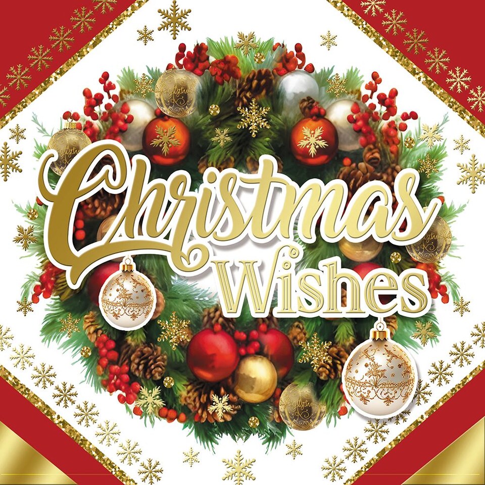 image 1 of Pack of 10 Festive Wreath Christmas Boxed Cards