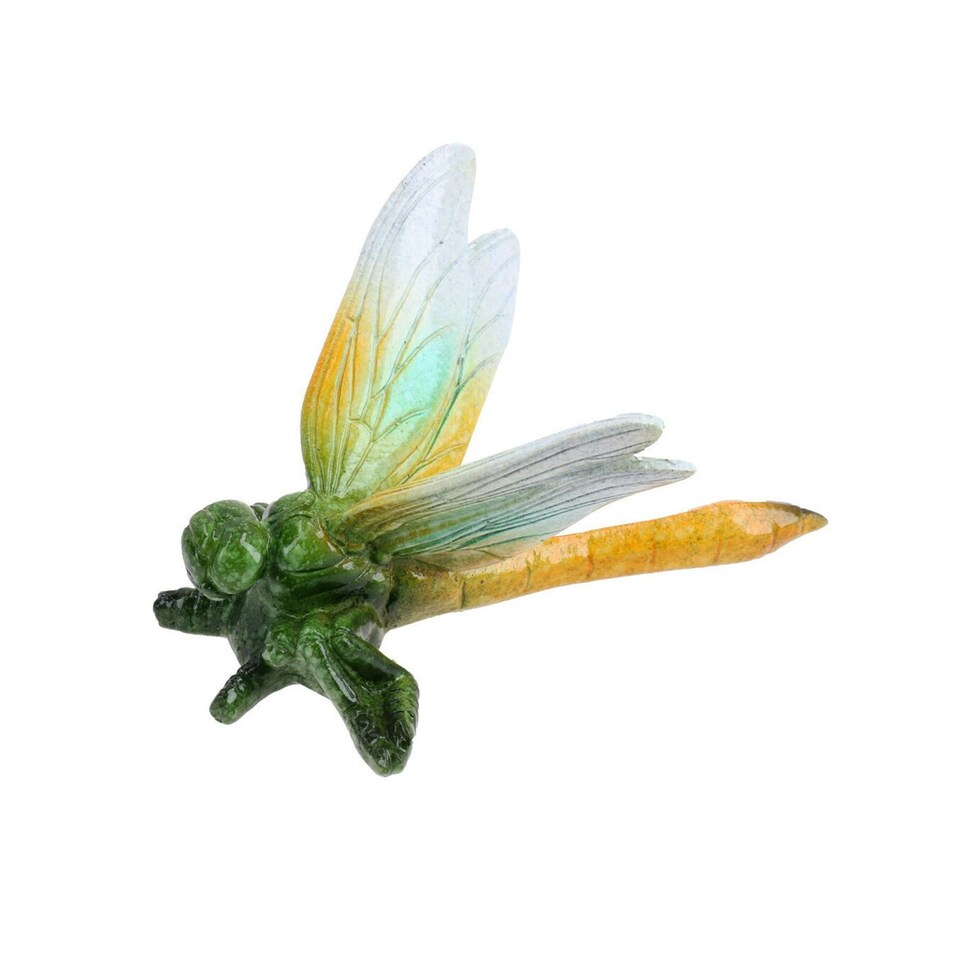 image 1 of Green Dragonfly Resin Wall Mount Shed Sculpture Statue Ornament House Garden