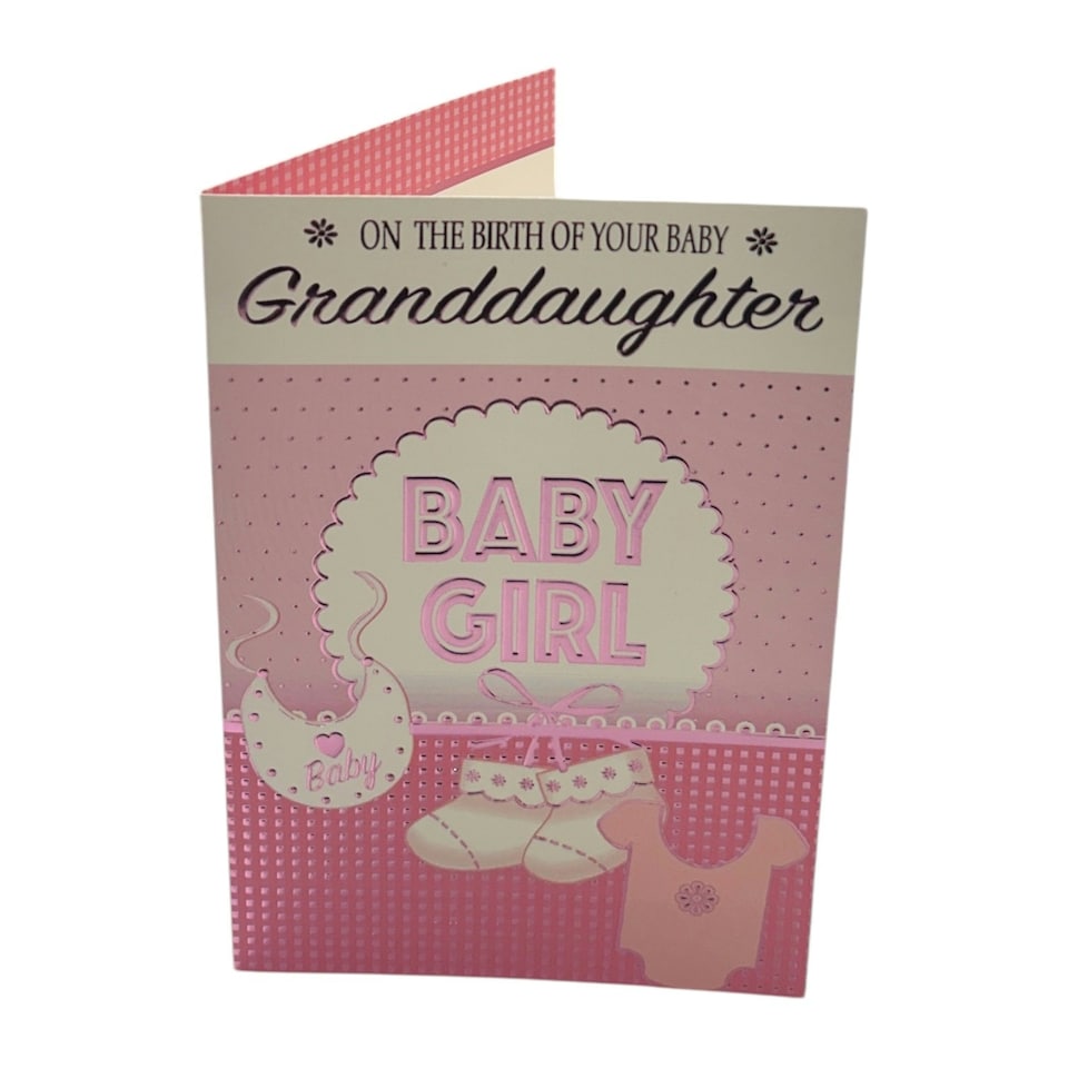 image 1 of On The Birth Of Granddaughter Charming Pink Design Congratulations Card