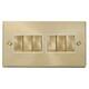 image 1 of SE HOME Satin Brushed Brass 10A 6 Gang 2 Way Ingot Light Switch | Gold | Satin Brass