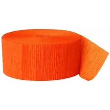 Orange Crepe Streamer - 81 Ft / 24.6m