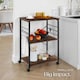 image 8 of Drinks Trolley Rugby - 3 shelves, 4 castors with parking brake | Brown | Industrial wood dark, rustic | 65,50 x 45,50 x 88,50 cm | 1
