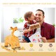 image 3 of HOMCOM 2-IN-1 Kids Plush Ride-On Rocking Gliding Horse Giraffe-shaped Yellow