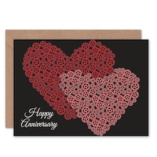 Cogs Gears Hearts Love Day Partner Anniversary Valentines Day Card