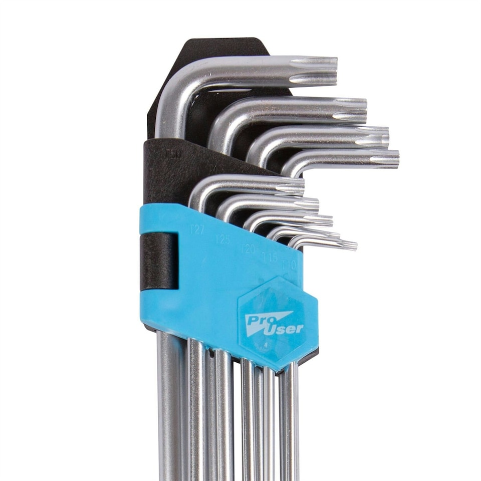 image 1 of Pro User 9pc Steel Metric Long Torx Key Set