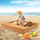image 3 of COSTWAY Covered Kids Sandbox Kids Wooden Sandbox Outdoor Children Play Station