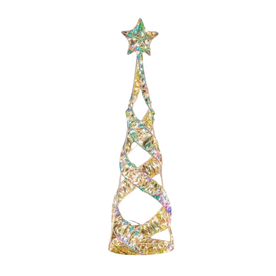 image 1 of 60cm Light up Iridescent Christmas Starbelisk Decoration with Warm White LEDs