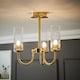 image 2 of ValueLights Canya 3 Way Gold Ceiling Light Clear Ribbed Shades & Bulbs | Gold
