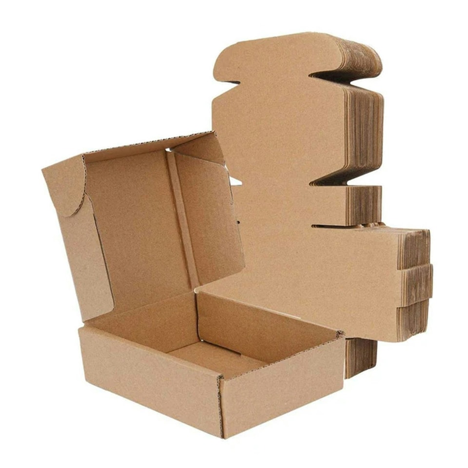 image 1 of 100 x Brown 10x7x3" Strong Single Wall Die Cut Packing Shipping Boxes Brown