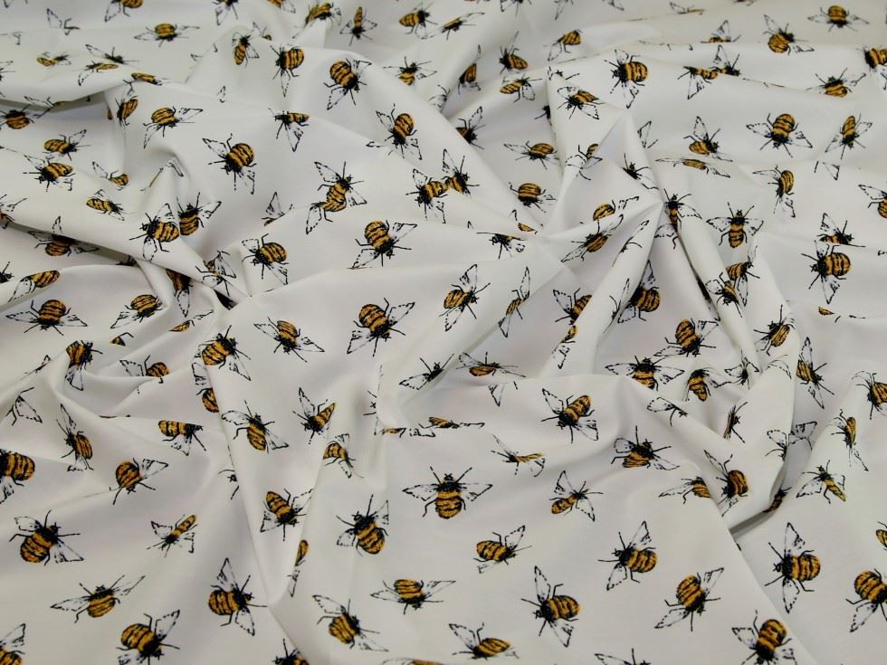 White 100% Cotton Poplin Fabric for Dressmaking, Quilting, 110cm / 43" Wide - per metre