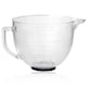 image 1 of SPARES2GO 4.7L Glass Mixing bowl Jug for KitchenAid Stand Mixers K40 5KSM5GB Spout 5qt
