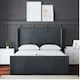 image 3 of Elara Divan Bed with Winged Panel Headboard - Grey (Steel) - King / 5ft