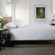 image 3 of 240 Thread Count Sateen Stripe White Duvet Cover Set - Loxley 100% Cotton Bedding with Piped Edge White | Super King