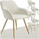 image 1 of Dining Chair Marilyn - corduroy look, upholstered, armchair, continuous backrest - Set of 6 Cream | Cream/Gold