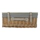 image 4 of 36cm Antique Wash Grey Lined Willow Empty Picnic Basket with Pinewood Lid | Brown | Brown | S | 1