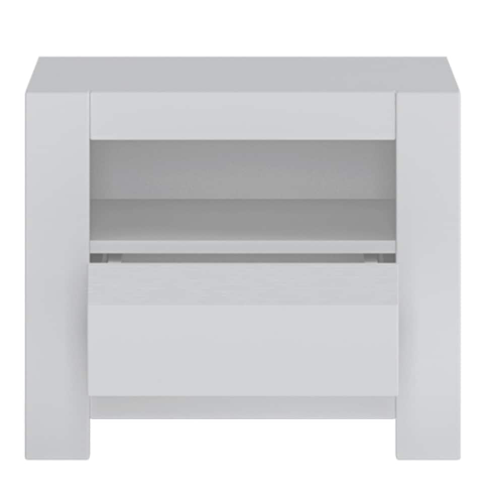 image 1 of Novi 1 Drawer Bedside Table in Alpine White