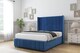 image 2 of Sloomy Hargrave Navy Plush Divan Bed With Mattress No Drawers With 54" Wingback Headboard & 12" Matching Footboard 3' Single | Blue | Navy | Single | 1